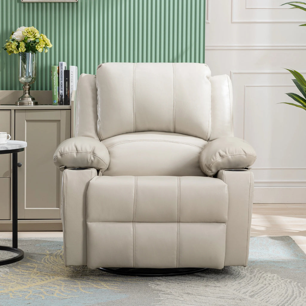 38.19" Wide Manual Swivel Rocker Recliner Chair with Massager and Heat L925013