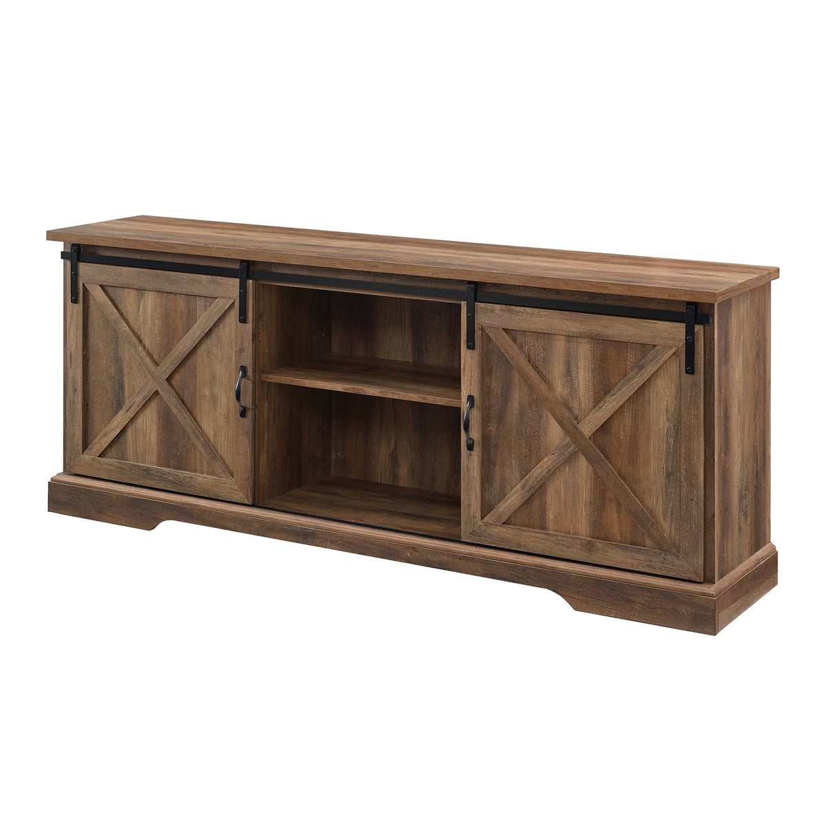 Reclaimed Barnwood Sliding Door TV Stand S37733
