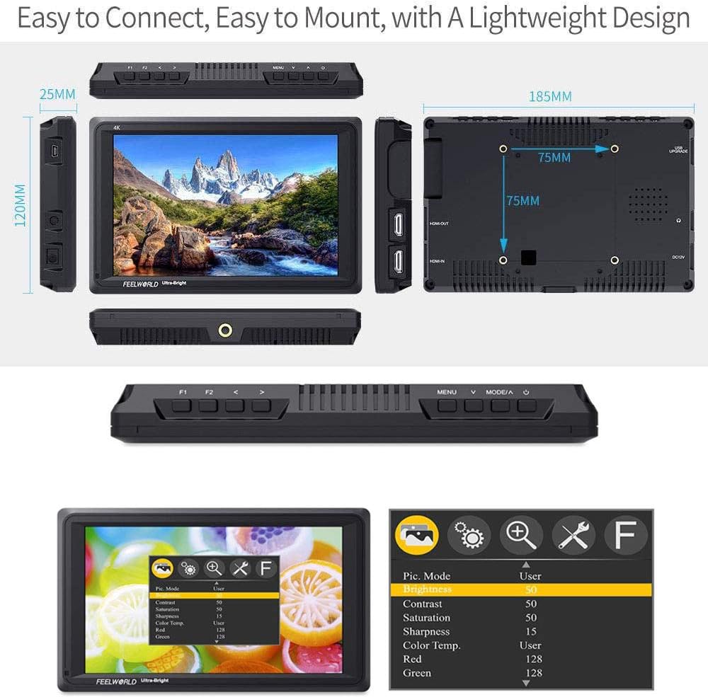 7 Inch Full HD IPS On Camera Field Monitor 4K HDMI A76315
