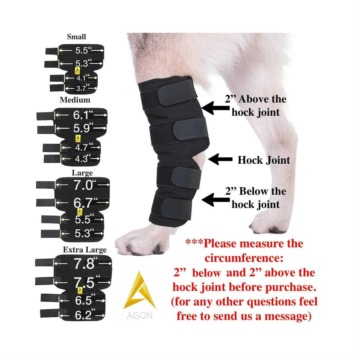 Dog Hock Brace Rear Leg Joint Wrap Y72329
