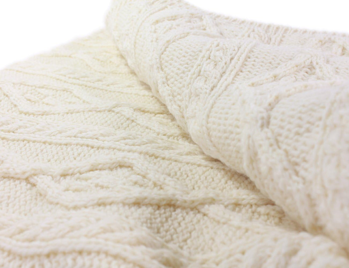 Aran Knit Merino Wool Blanket O10684