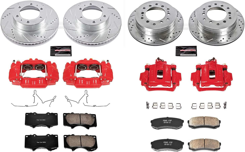 Front and Rear Brake Caliper Kit with Brake Rotors, Brake Pads, Brake Calipers P8969