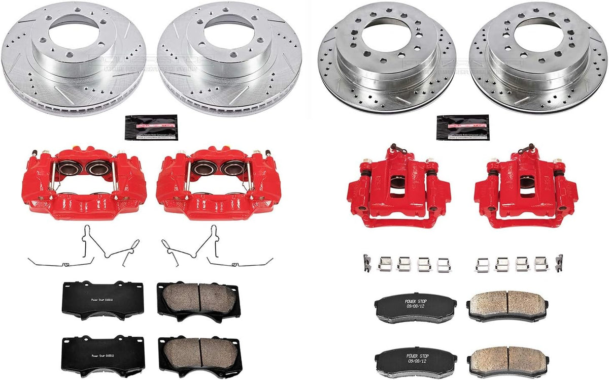 Front and Rear Brake Caliper Kit with Brake Rotors, Brake Pads, Brake Calipers P8969