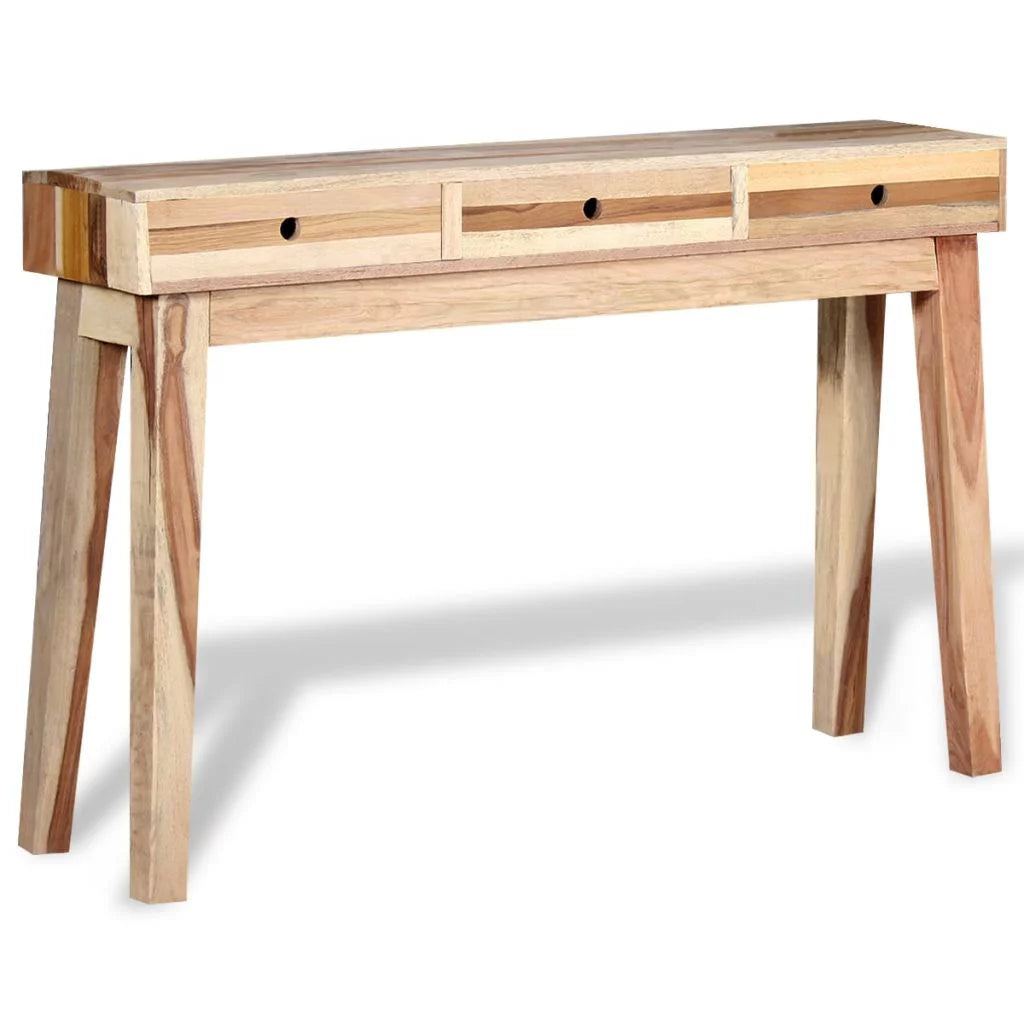 Console Table with 3 Storage Drawers Reclaimed Wood W8269