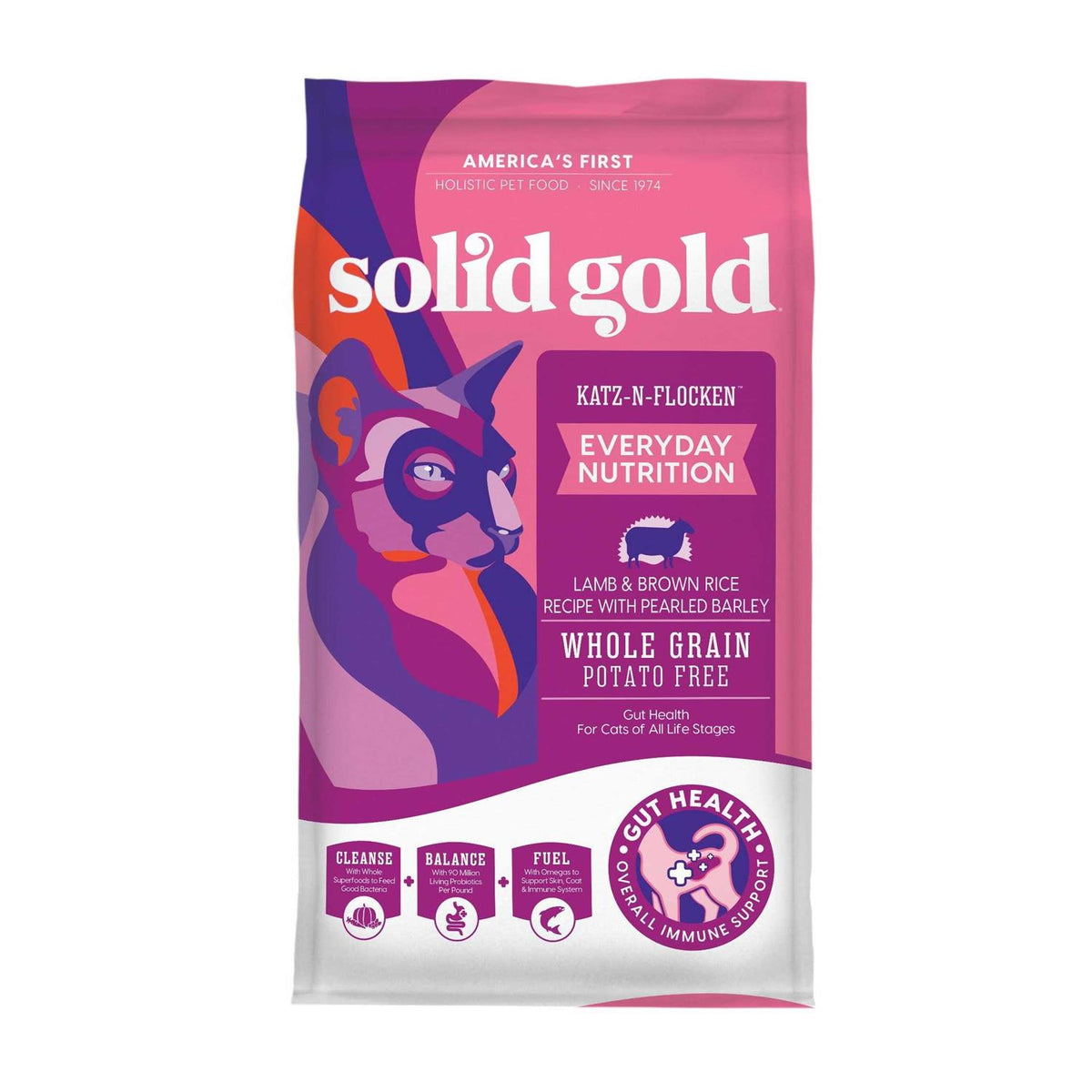 Solid Gold Katz-N-Flocken Lamb & Brown Rice Dry Cat Food O2636