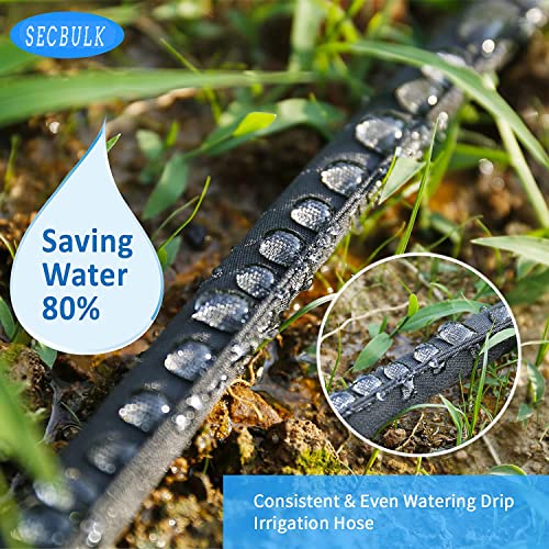 Flat Soaker Hose 75 ft Dual-layer Leak-free S377673