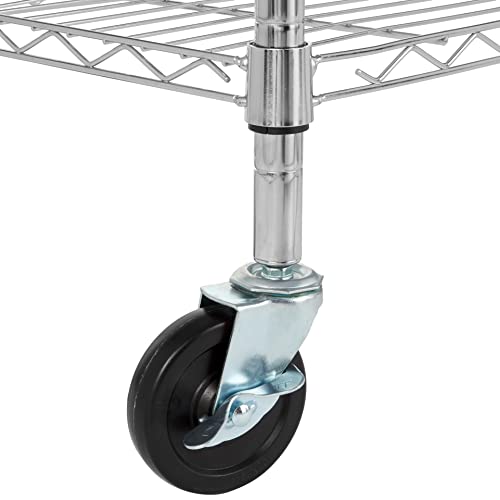 Portable Kitchen 3-Tier Storage Rack on Caster Wheels with Adjustable Shelves S8019