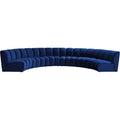 Navy Velvet 6-Piece Modular Sectional Sofa H731