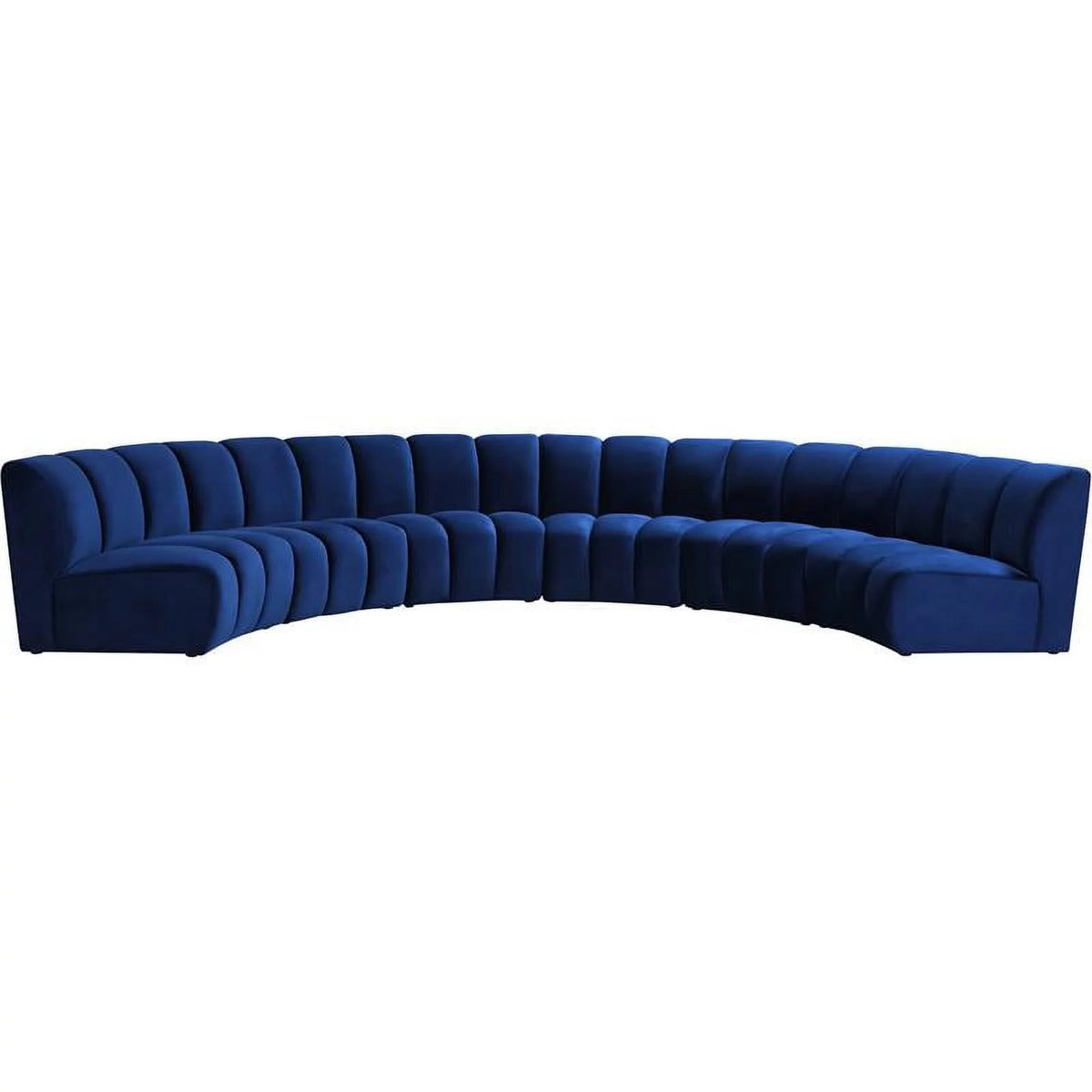 Navy Velvet 6-Piece Modular Sectional Sofa H731