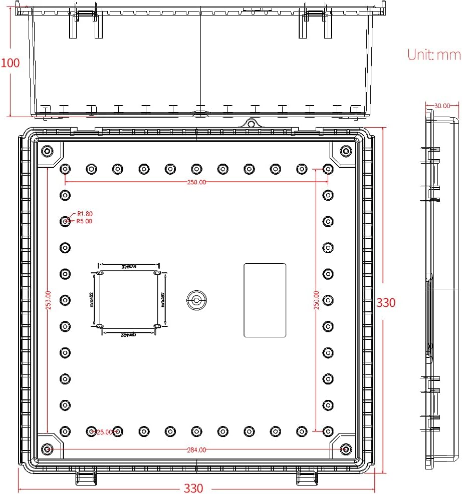 IP67 Waterproof Plastic Electrical Box with Clear Cover 13×13×5.1 inch Pack of 2 C351453