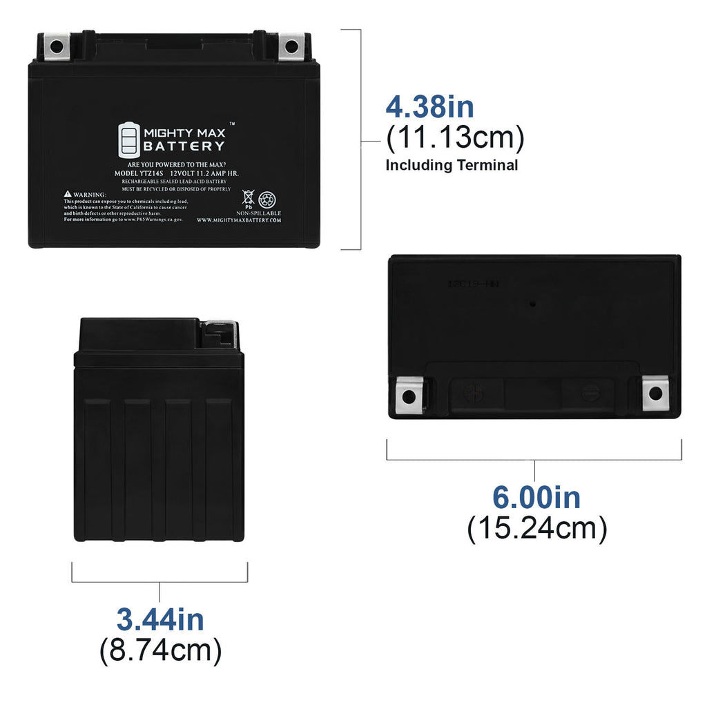 12 Volt 11.2 AH Rechargeable SLA AGM Motorcycle Battery I174129