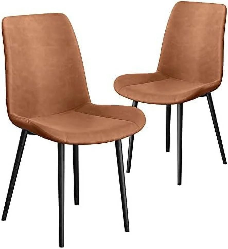 Faux Leather Dining Chairs Set of 2 Metal Legs C888613
