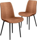 Faux Leather Dining Chairs Set of 2 Metal Legs C888613