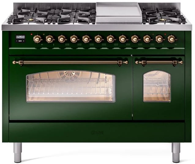48 Dual Fuel Propane Gas Range Emerald Green Bronze Trim T82400