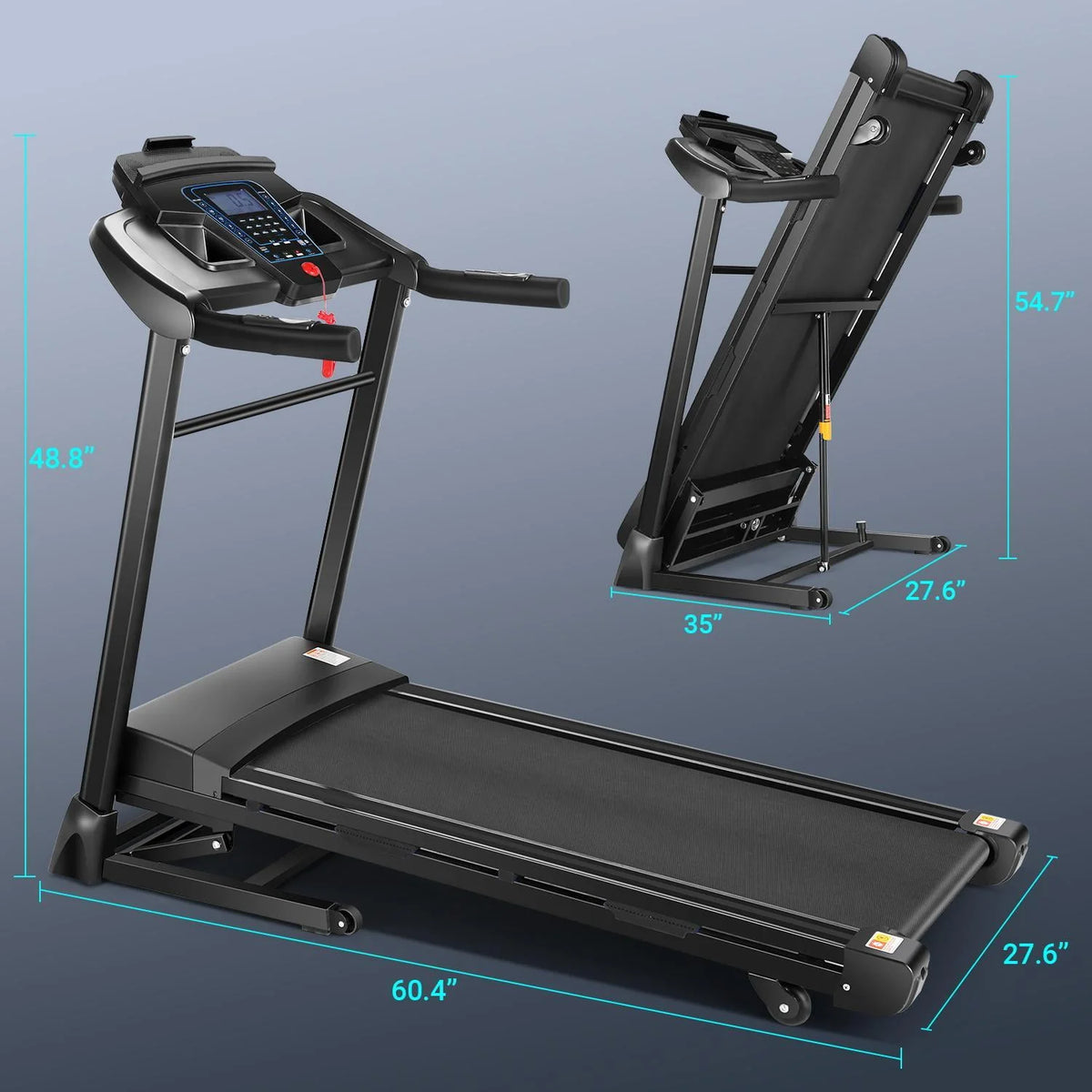 Auto Incline Treadmill with Bluetooth Speaker and LCD Display F587