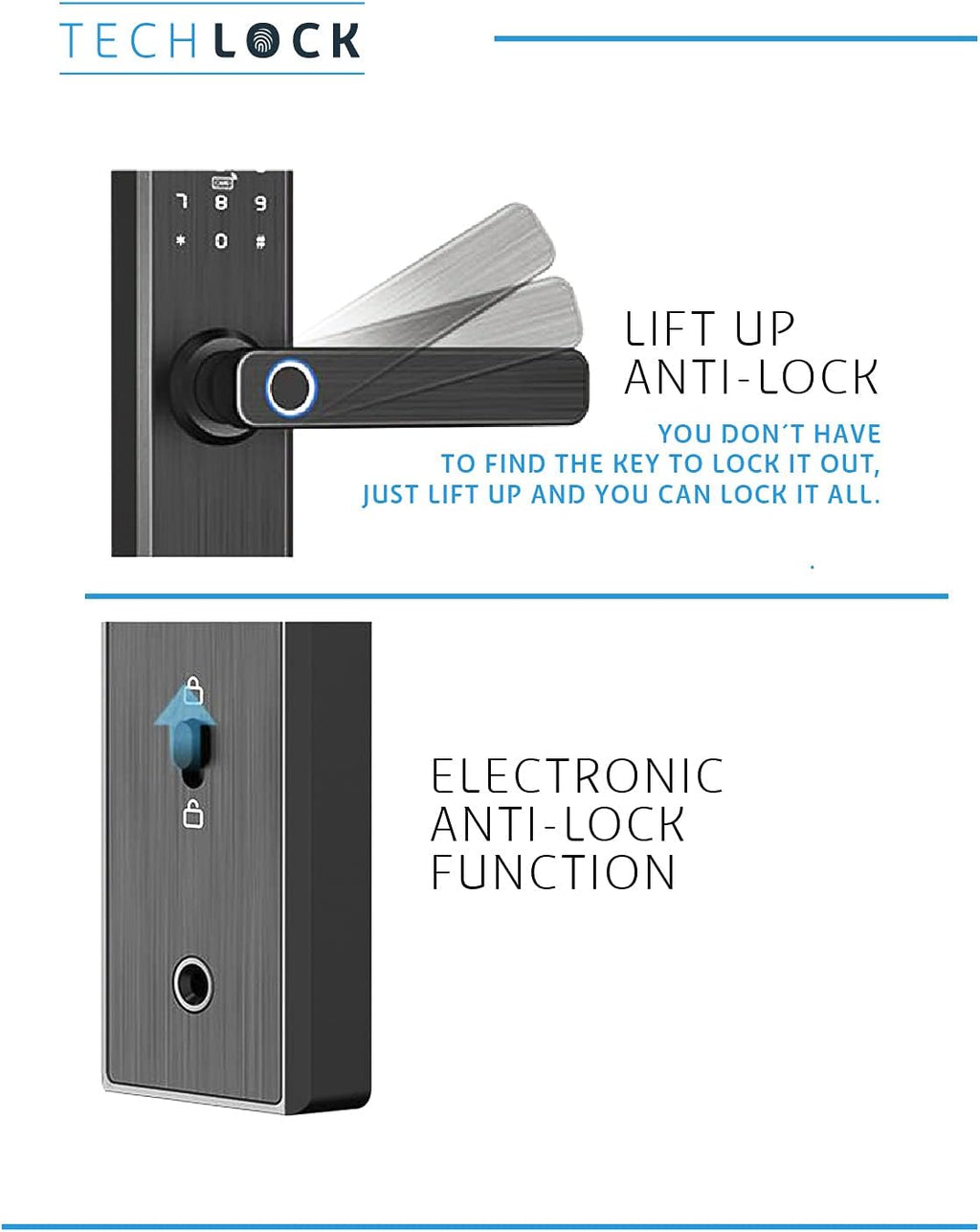 Fingerprint Bluetooth Smart Door Lock with Keyless Entry W5090