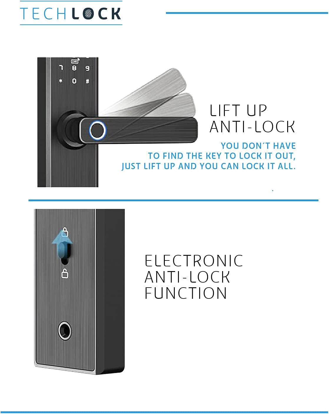 Fingerprint Bluetooth Smart Door Lock with Keyless Entry W5090