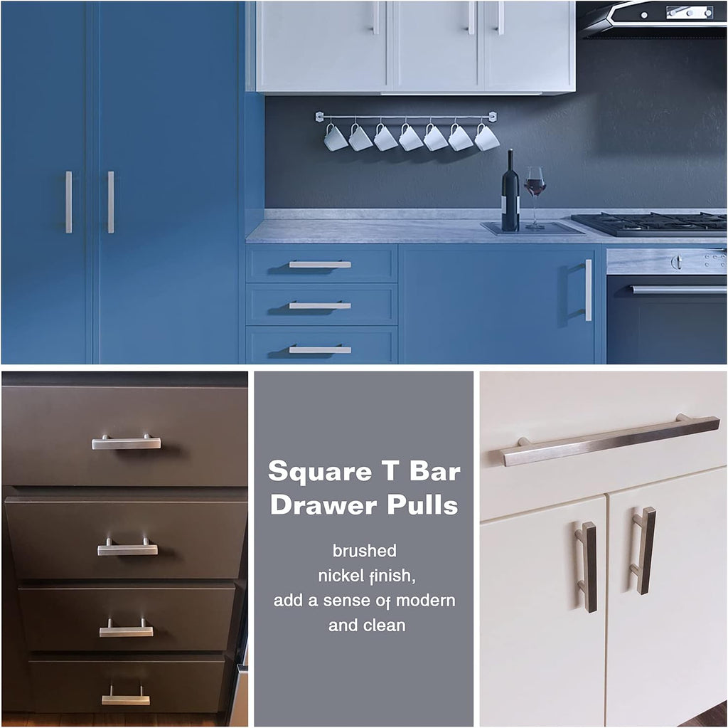 5 Pack Stainless Steel Square Cabinet Handles 5 Inch T4218