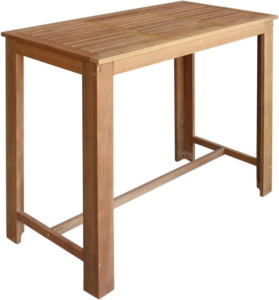 Solid Acacia Wood Bar Table 47.2"x23.6" Brown X753313