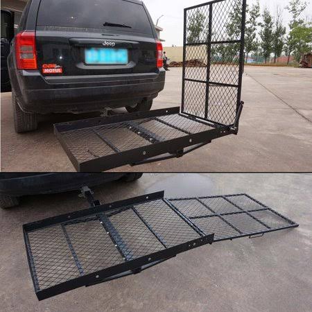 Foldable Electric Wheelchair Hitch Carrier Mobility Scooter Loading Ramp, Black X758
