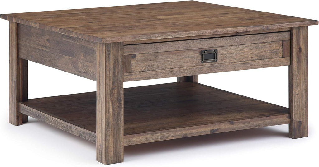 Solid Acacia Wood 38 inch Square Coffee Table Z7816