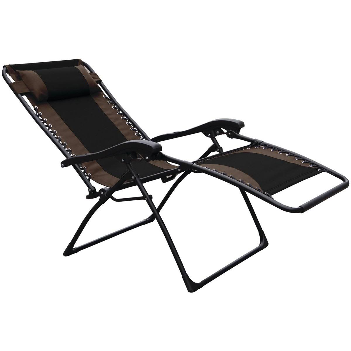 Extra Large Black Tan Patio Chair N147