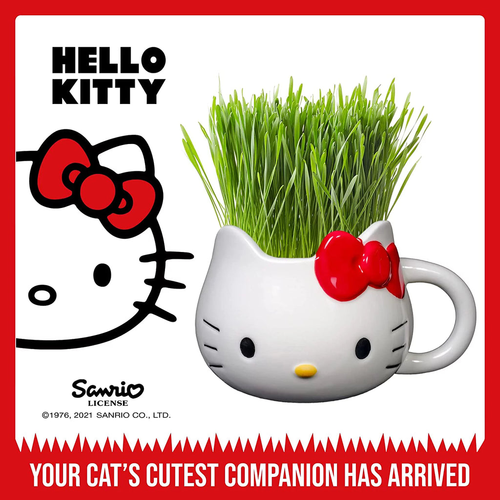 Organic Cat Grass Growing Kit with Seed Mix, Soil and Mug Planter X892