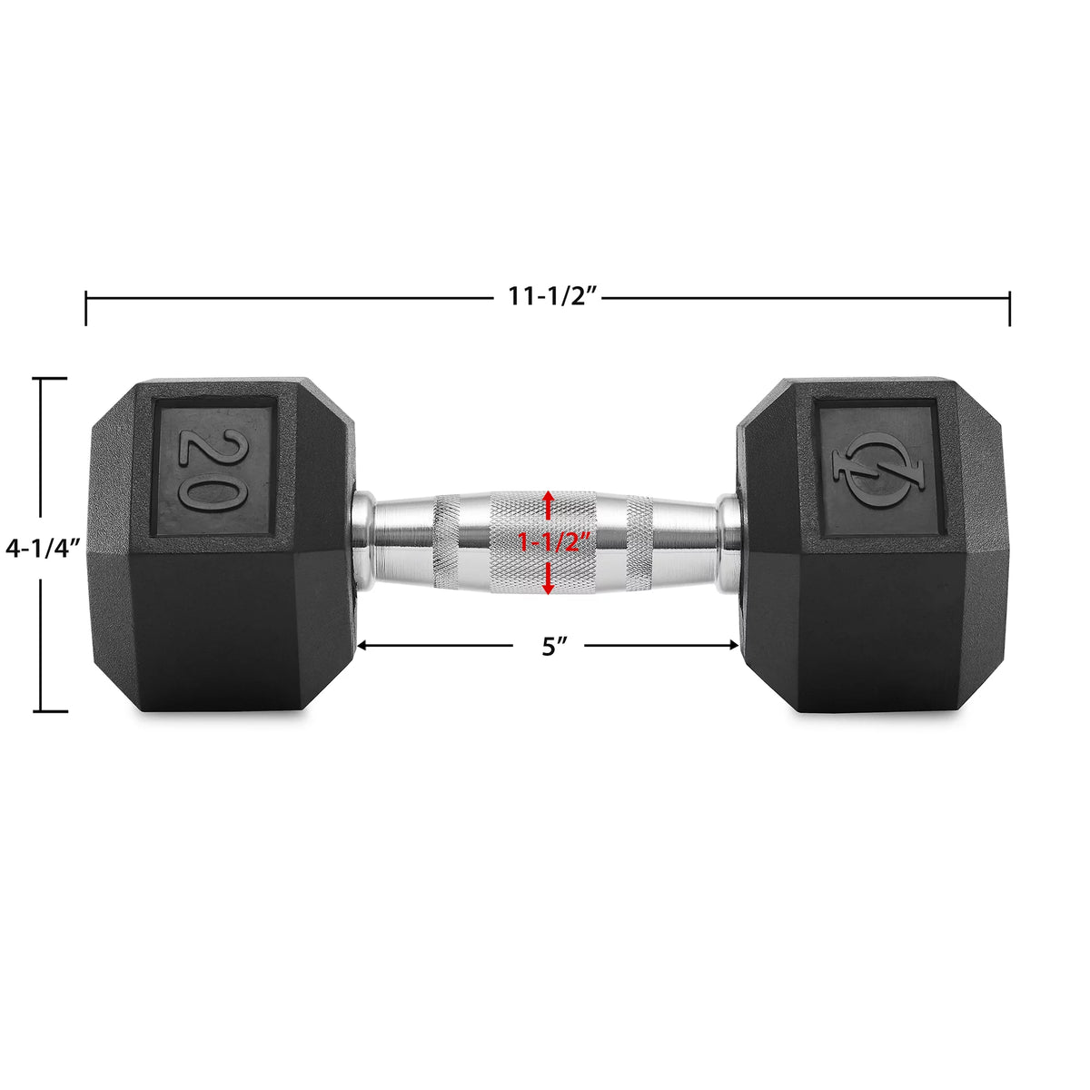 45 lb Pair Rubber Coated Hex Dumbbell X66161