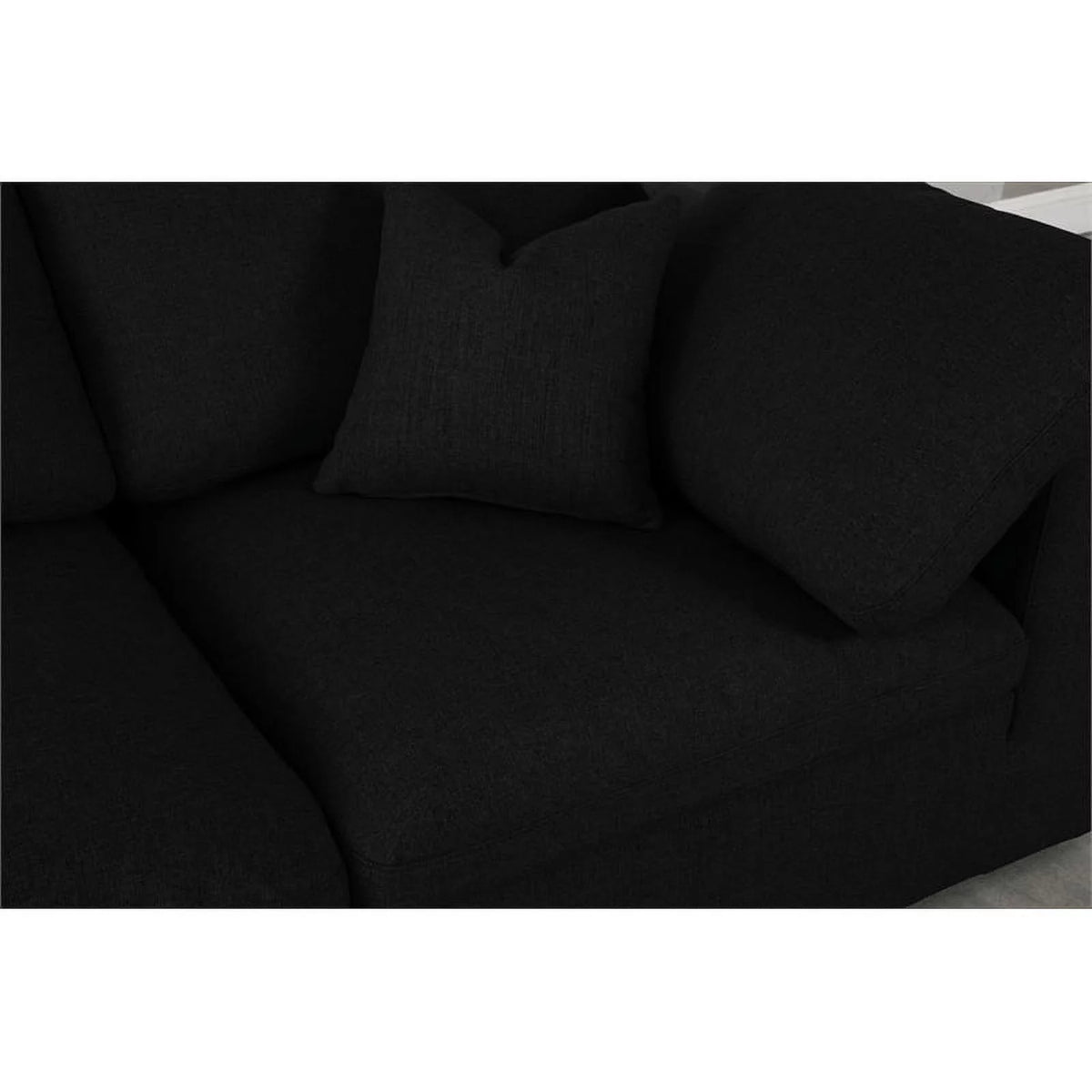 Black Linen Fabric Modular Sectional H819