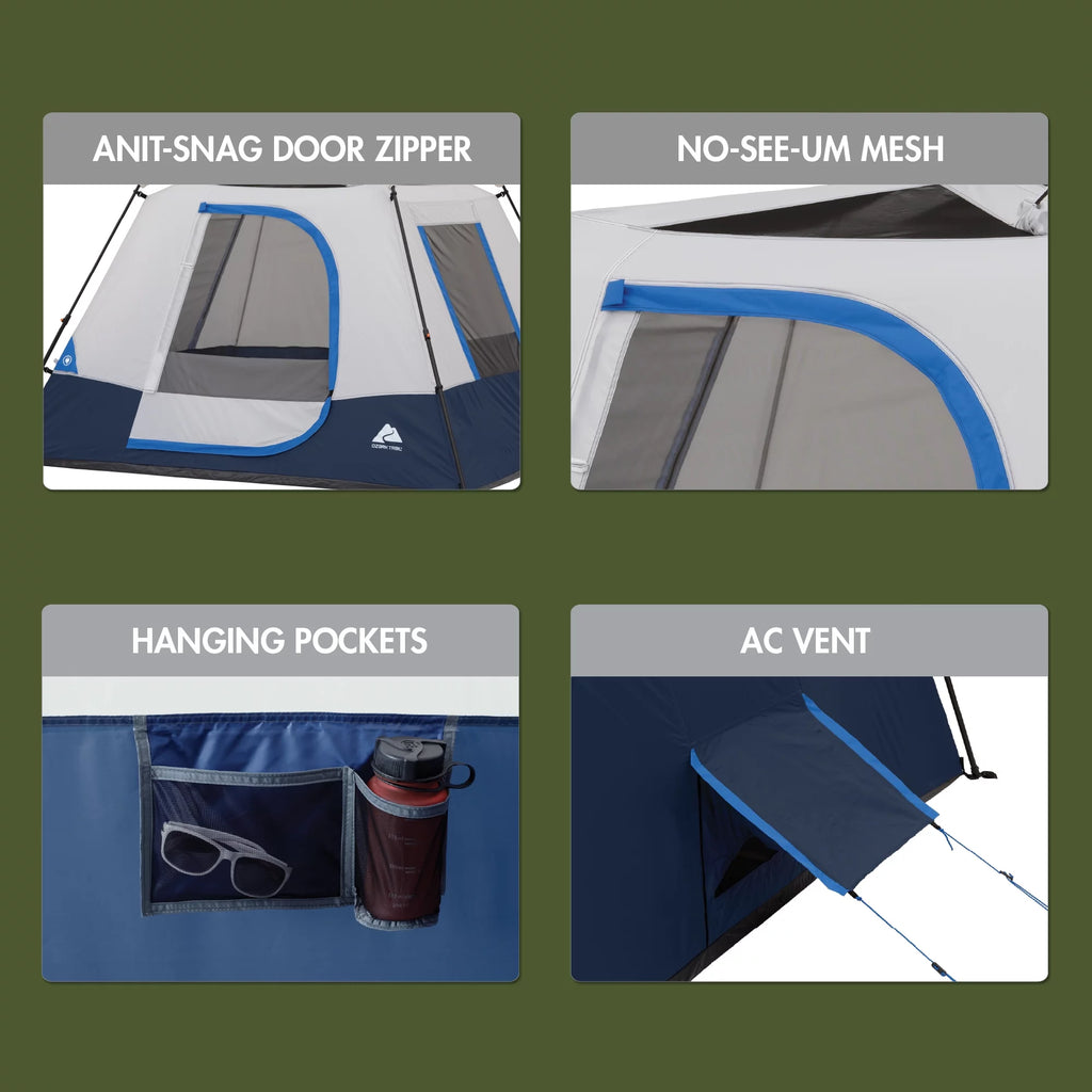 4-Person Instant Cabin Tent with LED Lighted Hub Y543471