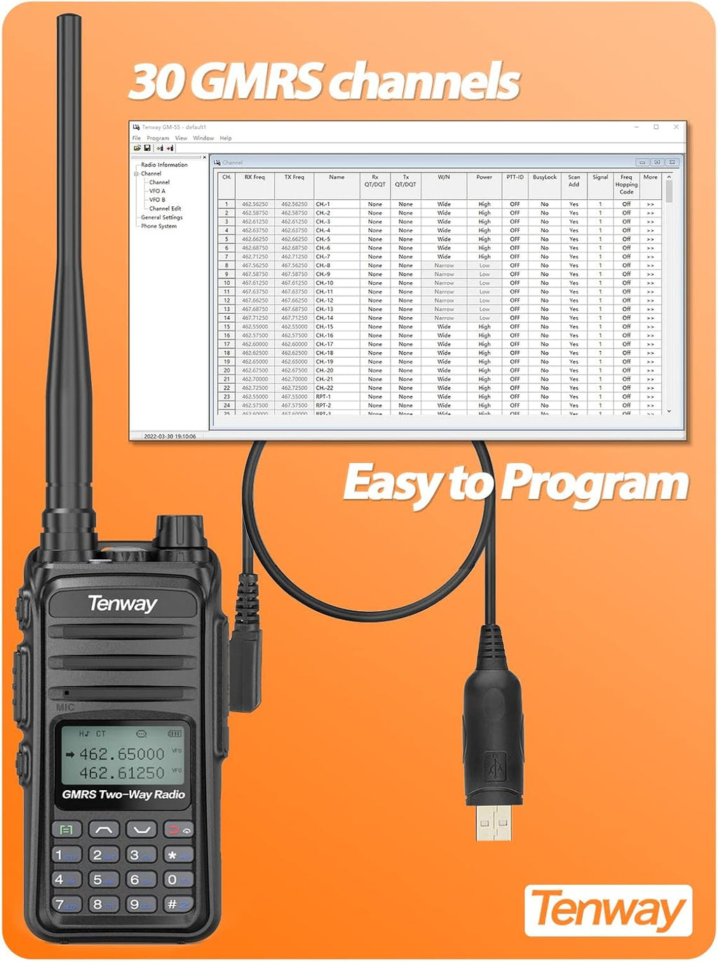 5W Long Range Two Way Radio with NOAA Scanning & Receiving Pack of 2 H1123