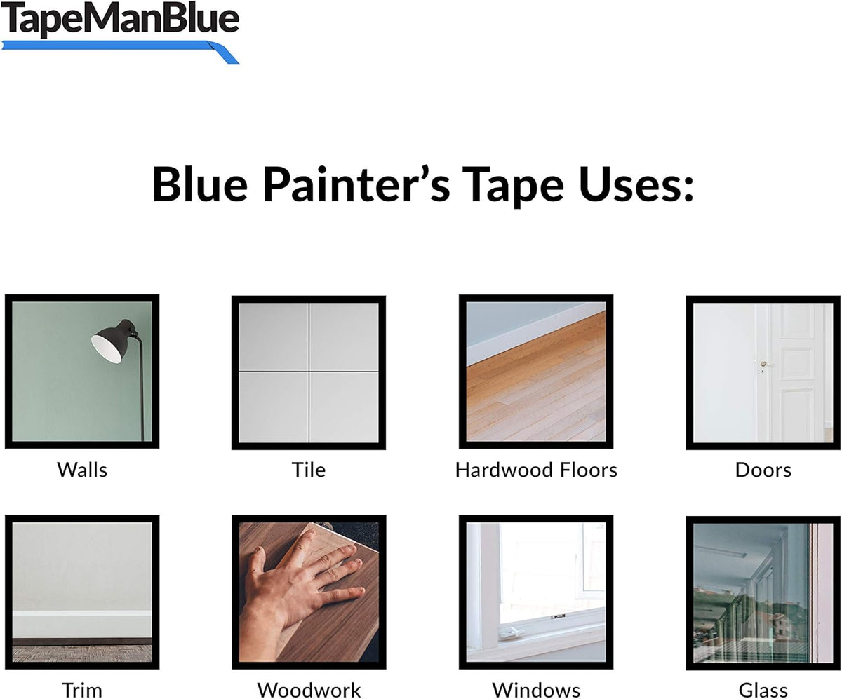 Blue Painters Tape, 2 inch x 60 Yards, Case of 24 Rolls V66277