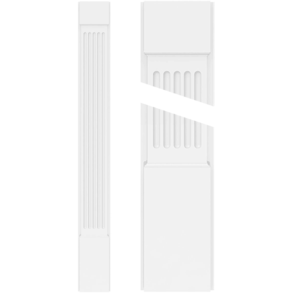 Fluted PVC Pilaster with Capital & Base (Pair) S364