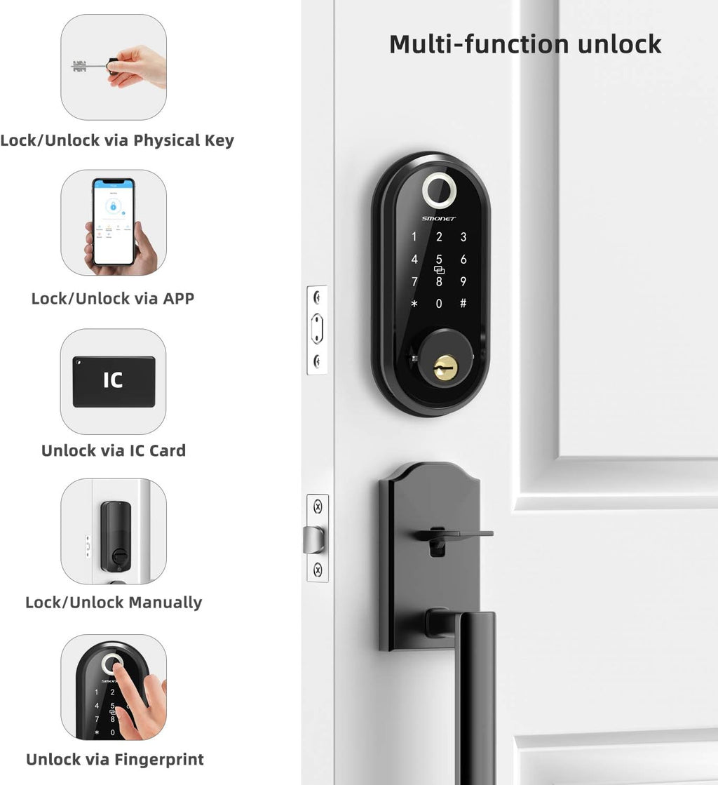 Keyless Entry Deadbolt Door Lock with Fingerprint Touchscreen Keypad N230727