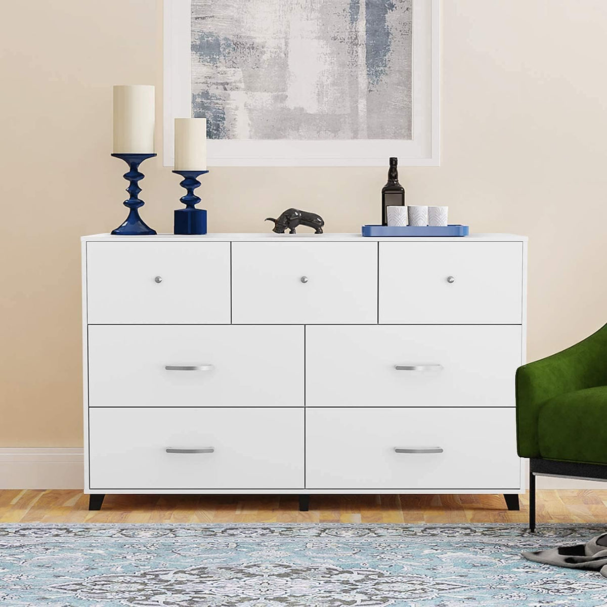 Black 6 Drawer Wood Dresser V893110