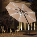 10 FT Solar LED Cantilever Patio Umbrella with Cross Base C956