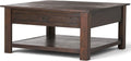 Solid Acacia Wood 38 inch Square Coffee Table Z7816