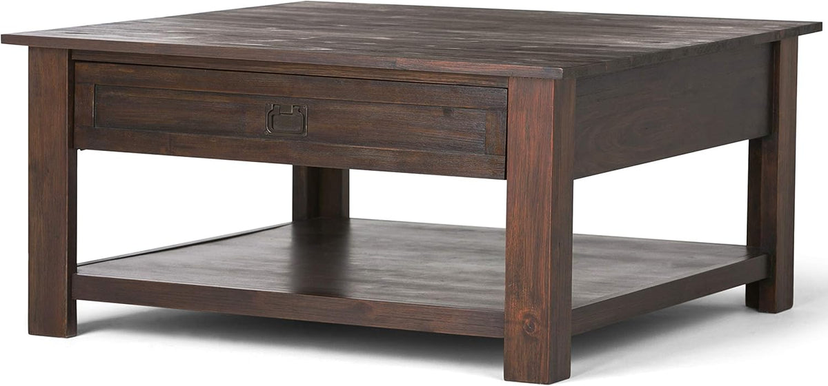 Solid Acacia Wood 38 inch Square Coffee Table Z7816