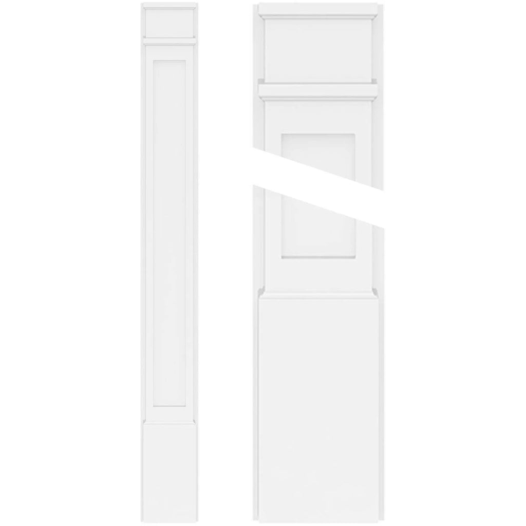 Flat Panel PVC Pilaster with Decorative Capital & Base (Pair) K650342