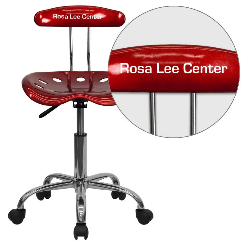 Wine Red and Chrome Task Chair K746682