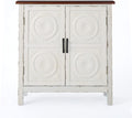 Distressed White Brown Firwood Cabinet V984