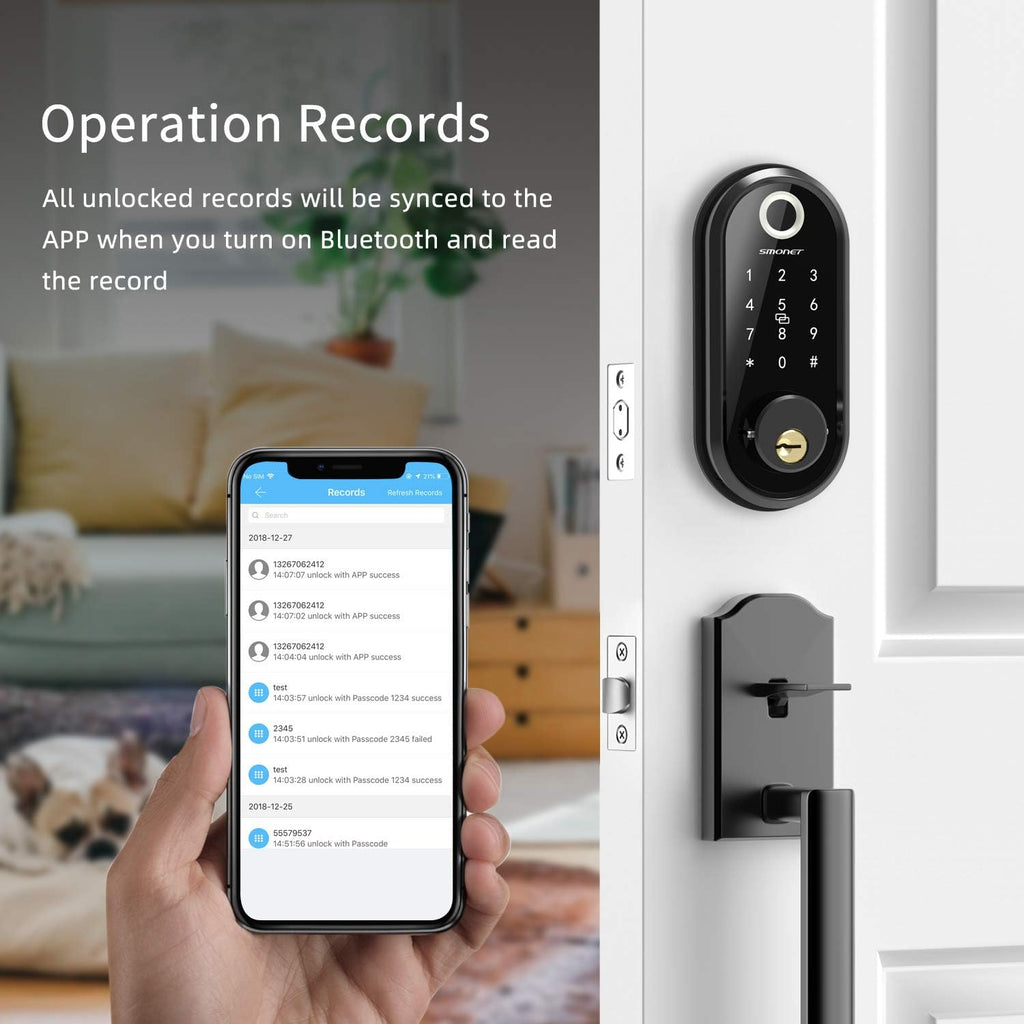 Keyless Entry Deadbolt Door Lock with Fingerprint Touchscreen Keypad N230727