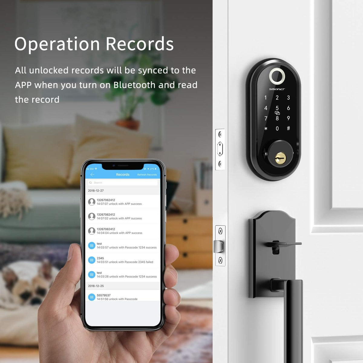 Keyless Entry Deadbolt Door Lock with Fingerprint Touchscreen Keypad N230727