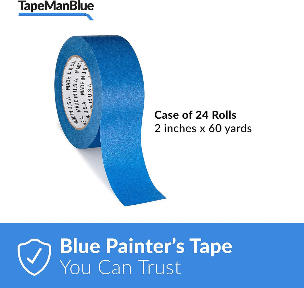 Blue Painters Tape, 2 inch x 60 Yards, Case of 24 Rolls V66277