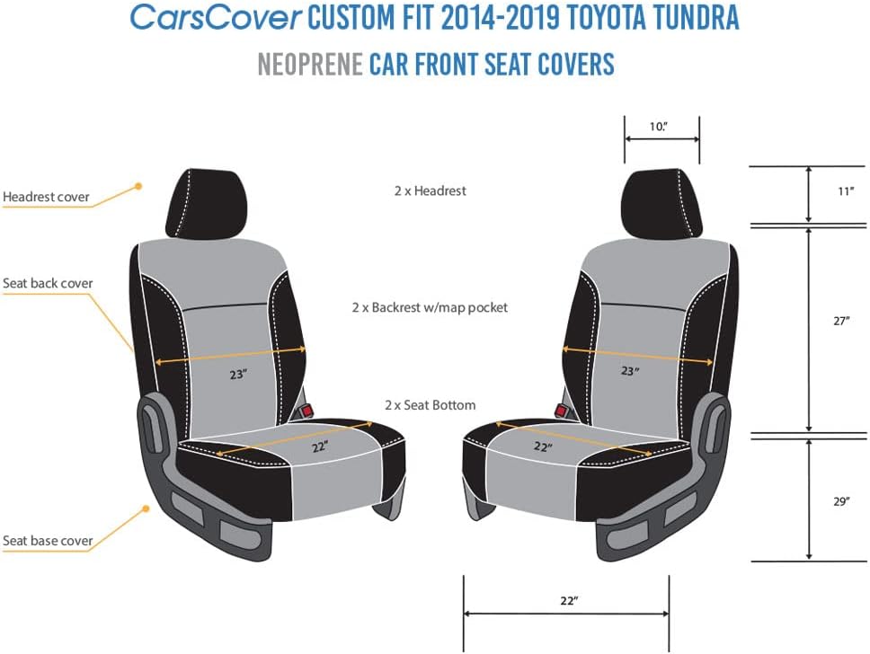 Neoprene Car Front Seat Covers Gray & Black O34160