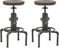 Adjustable Height Solid Wood Barstool Set of 2 S2449