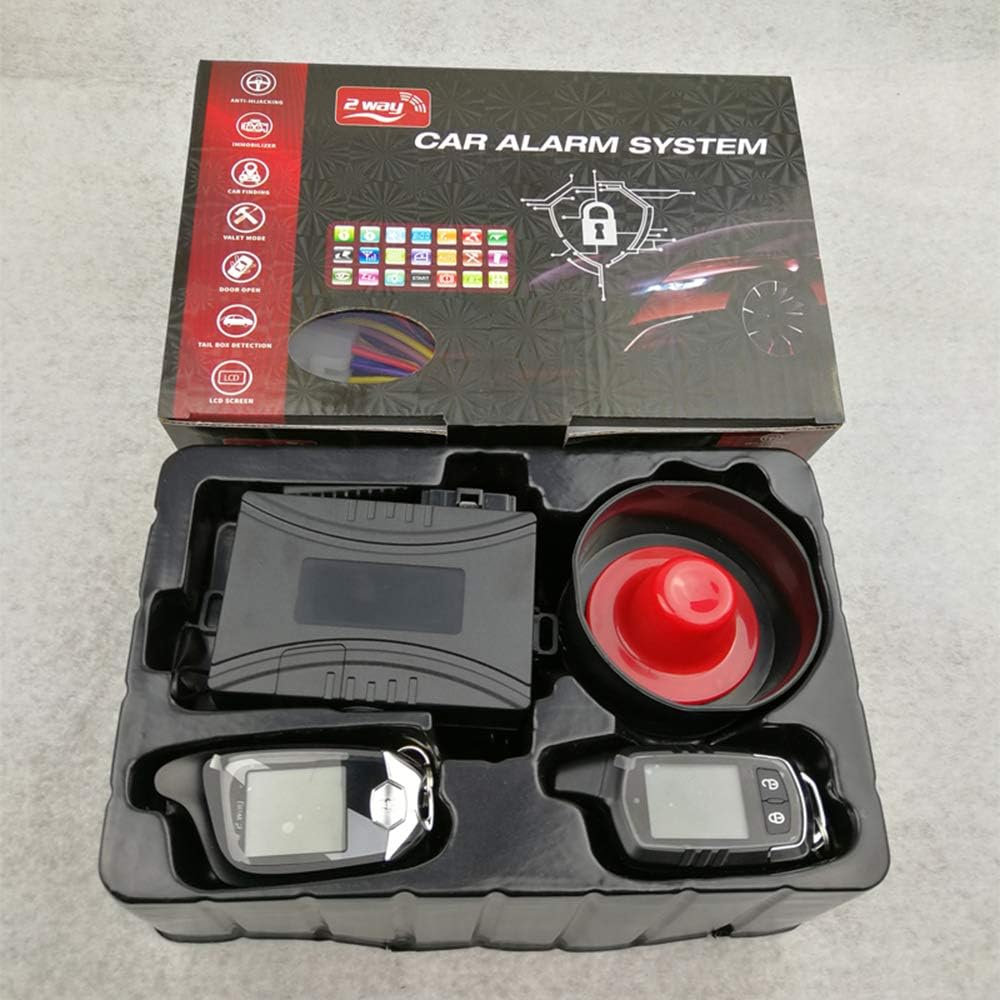 Car Alarm 2 Way LCD Sensor Remote Engine Start System Kit Pack of 2 K4404