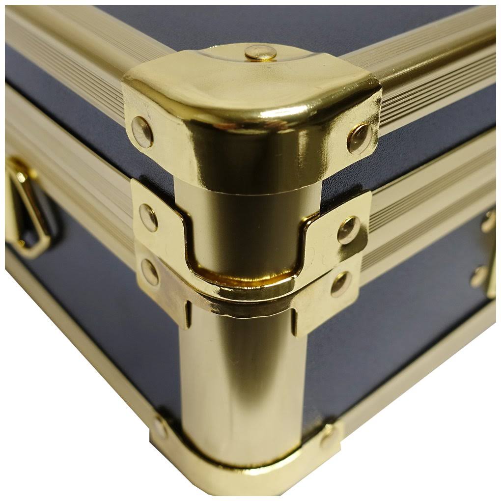 Black/Gold Frame Barber Case with Lock O96097