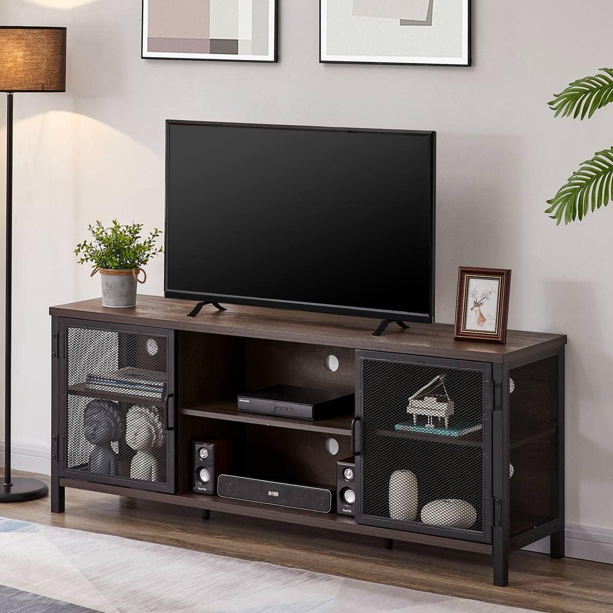 Rustic Oak 60 Inch Wide Wood TV Stand Z48390