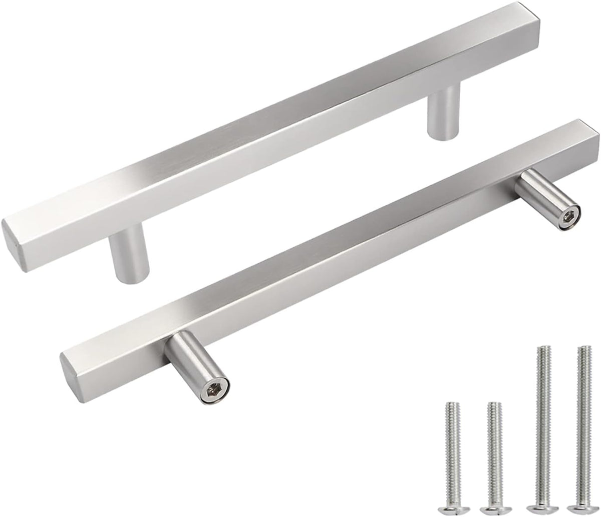5 Pack Stainless Steel Square Cabinet Handles 5 Inch T4218